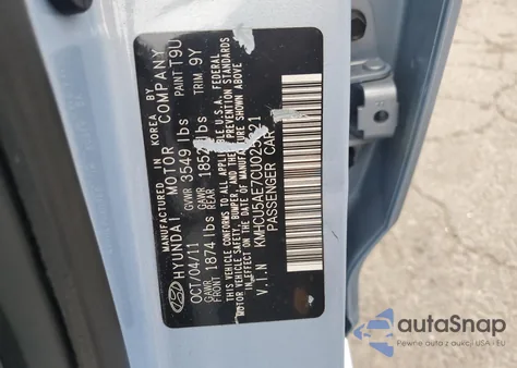 2012 Hyundai Accent Gls из США, поврежденный, VIN KMHCU5AE7CU025821